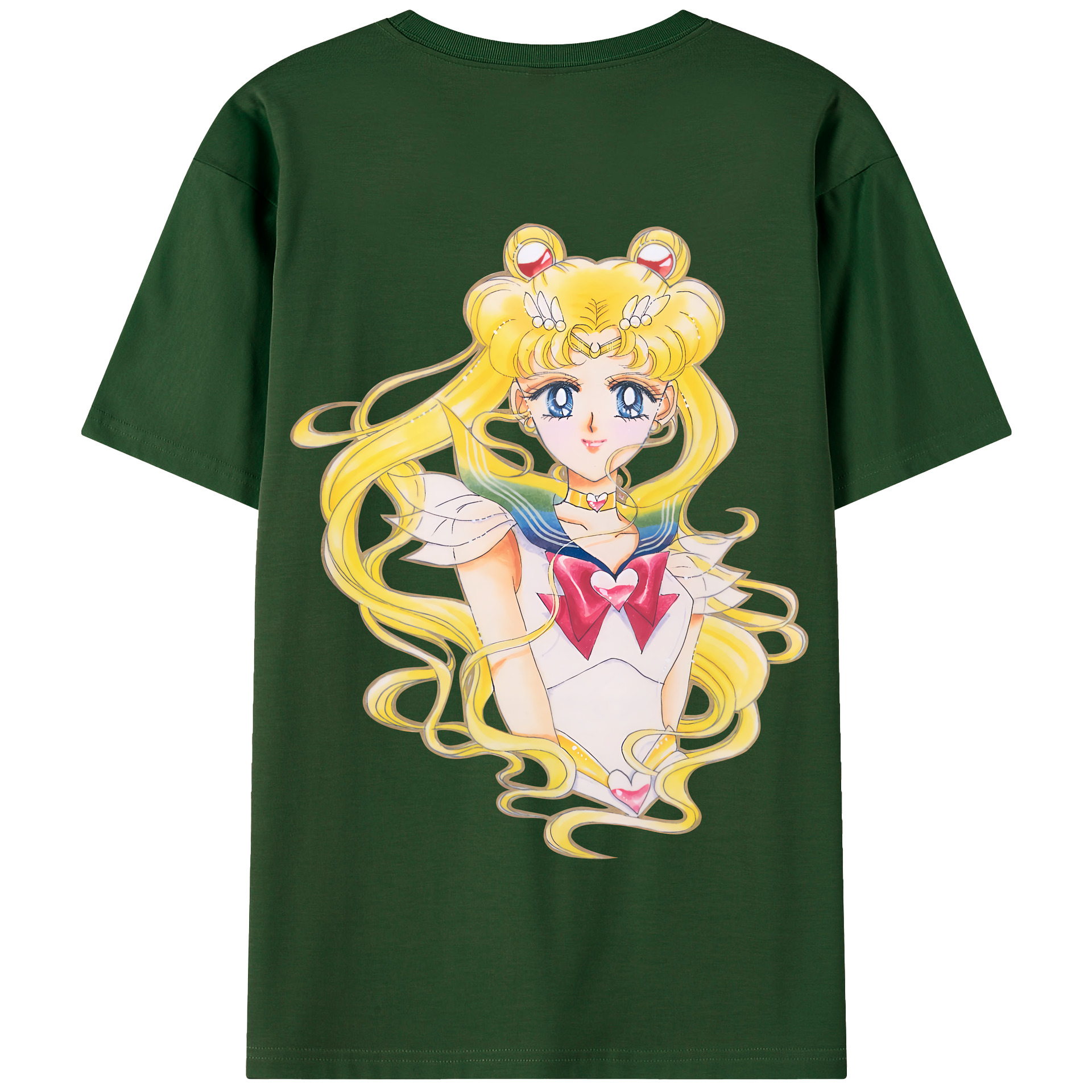 （画像用） 美少女戦士セーラームーン 月野 うさぎ つきの うさぎ Sailor Moon Tsukino Usagi 綿100％半袖Tシャツ（背面プリント）
